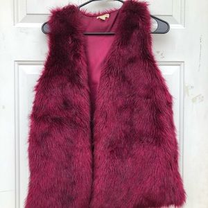 Magenta fur vest